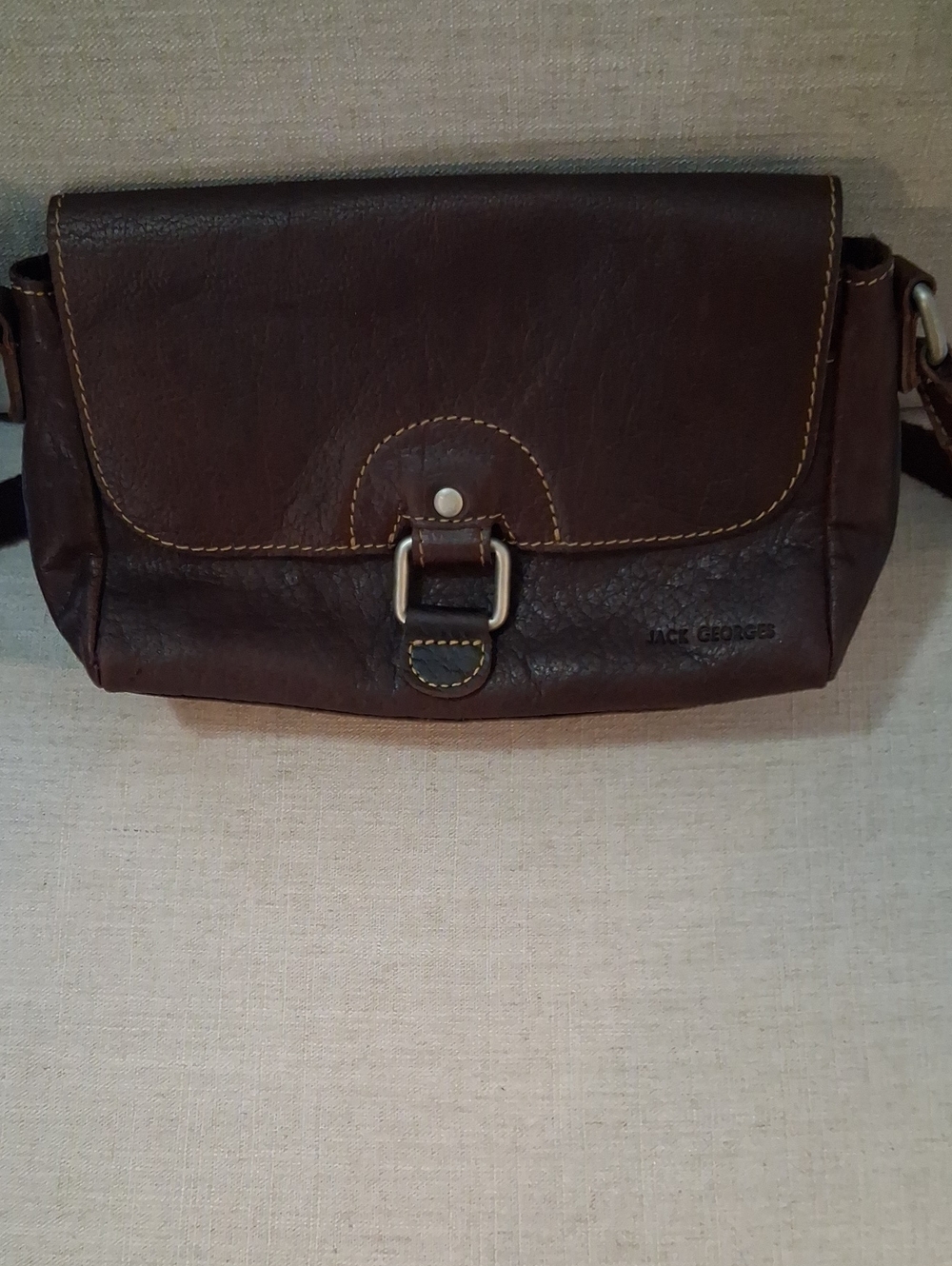 Jack Georges Dark Brown Leather Crossbody Bag